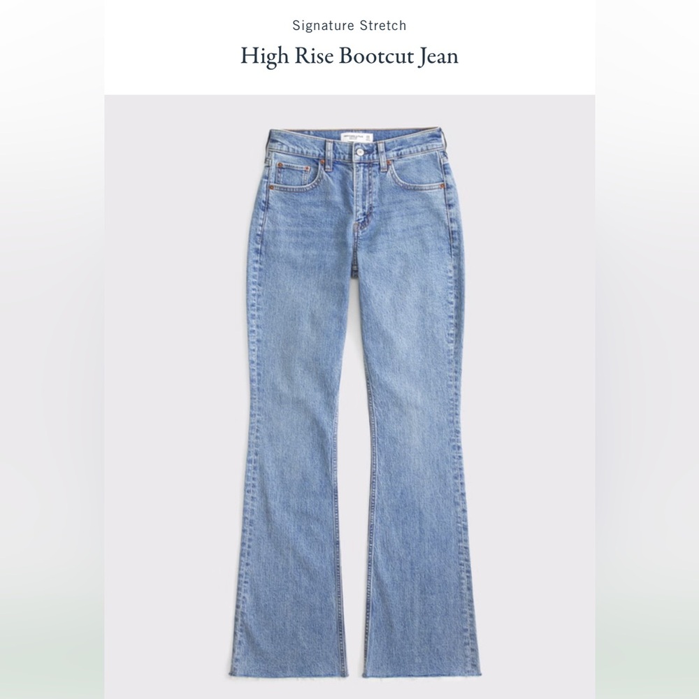 Abercrombie & Fitch High-Rise Bootcut Jeans Light Fray Hem 27 XSHORT